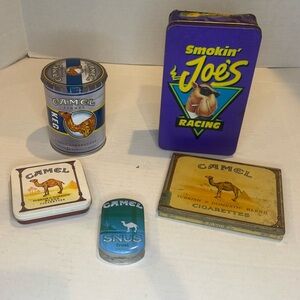 Lot of 5 Vintage/modern Camel Tobacco Tins; Joe Cool